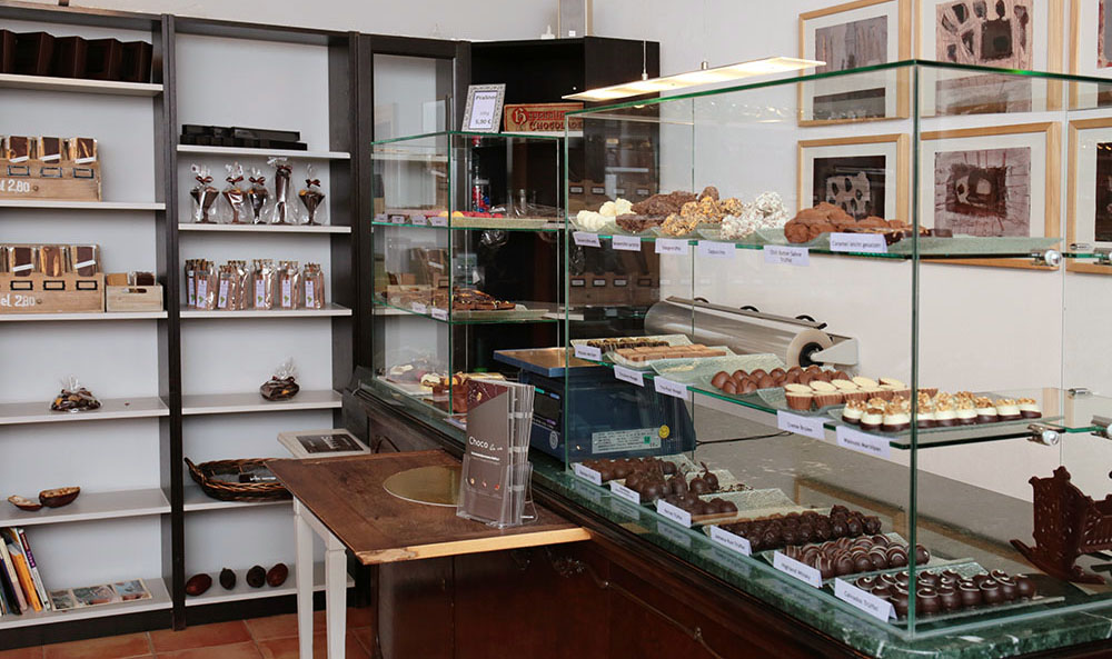 Pralinen-Theke im Laden