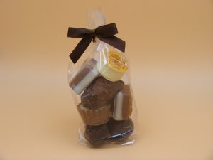 Pralinentüte mit Clipschleife (braun)